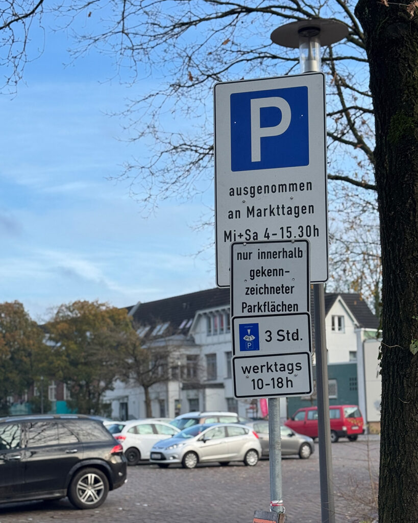 parkzeiten volksdorfer Wochenmarkt